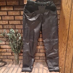 Vintage 80's Berman's Black Lined Leather Pants